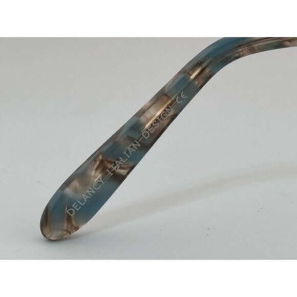DELANCY DEL 150 BLUE 54-16-140 Blue Brown Marble Glitter Plastic Glasses Frames - Picture 8 of 9